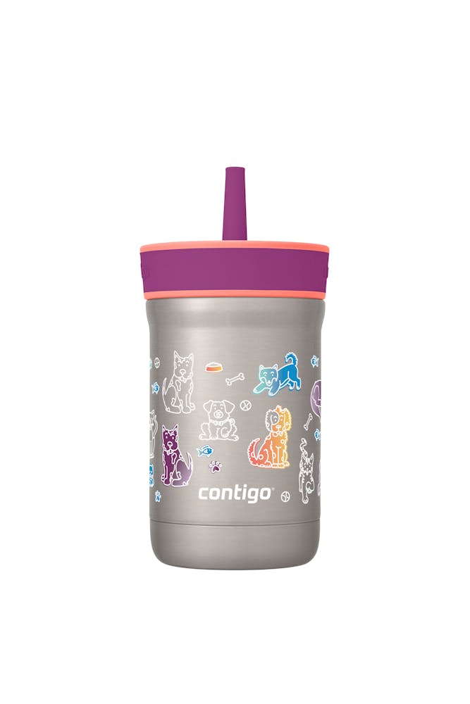 Kids Leighton Spill-Proof Stainless Steel Tumbler with Straw, 12oz J4